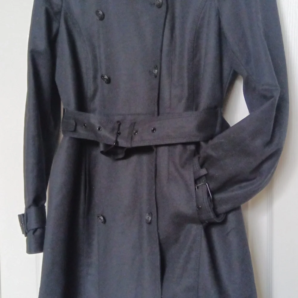 Ptp20" Zara Quilted Trench Coat In Black For Women - Picture 3 of 17